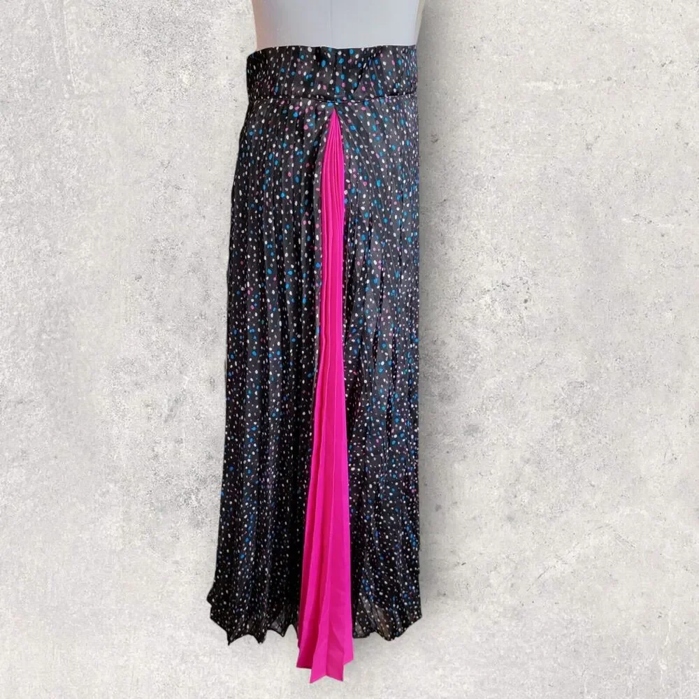 Coach Mix Pleated Midi Skirt Size 2 Black Pink New With Tags NWT